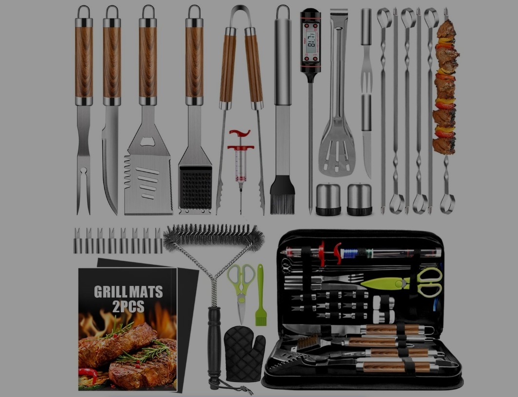 🔥 “Ultimate Grill Master – 34Pc Stainless Steel BBQ Set”