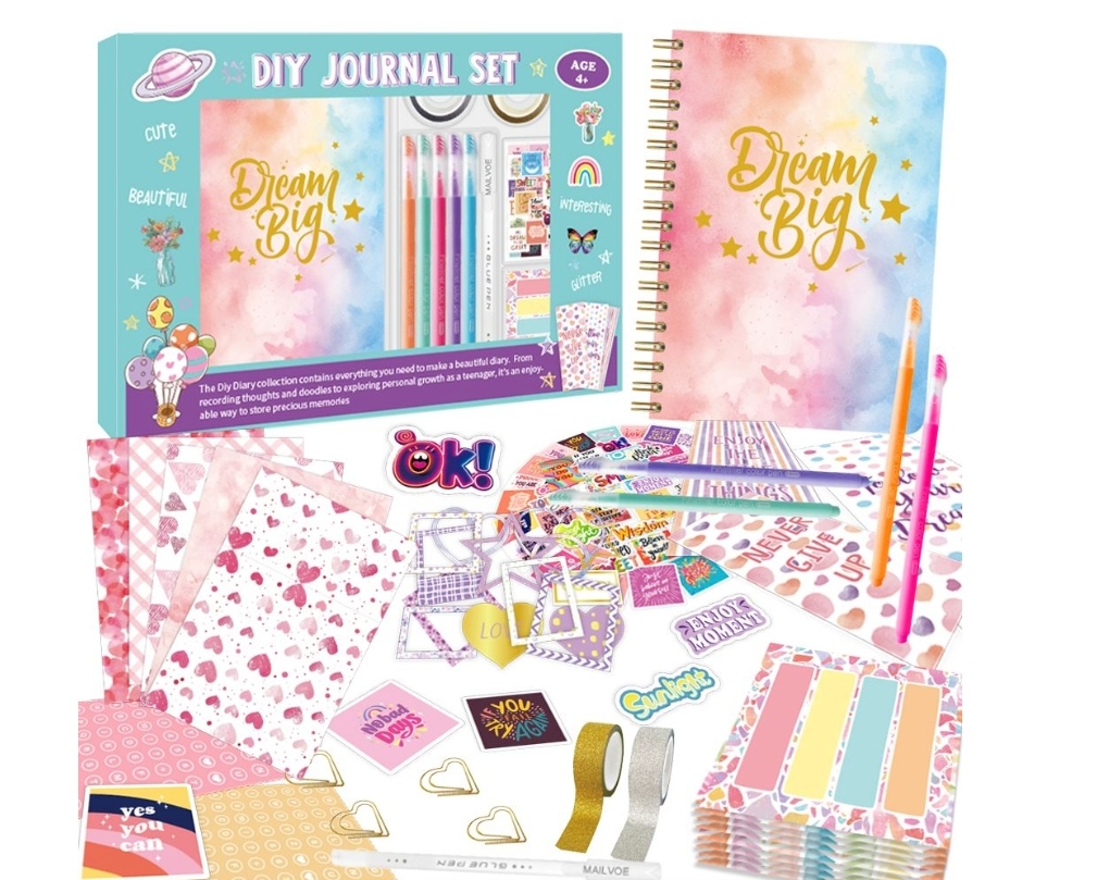 ✨ “Creative Dreams Journal Kit – 104 Pieces of Fun!”