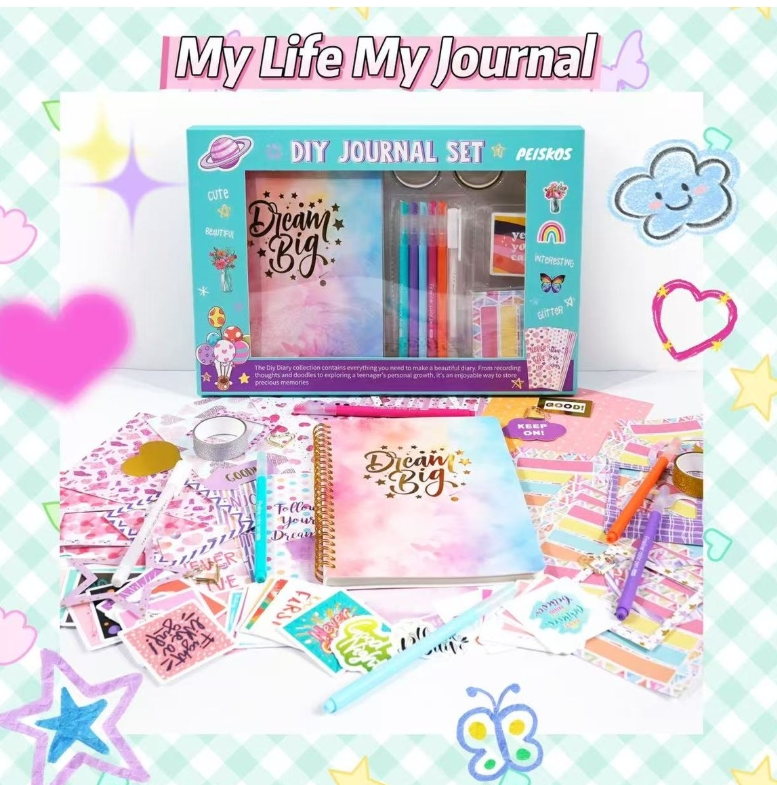 ✨ “Creative Dreams Journal Kit – 104 Pieces of Fun!”