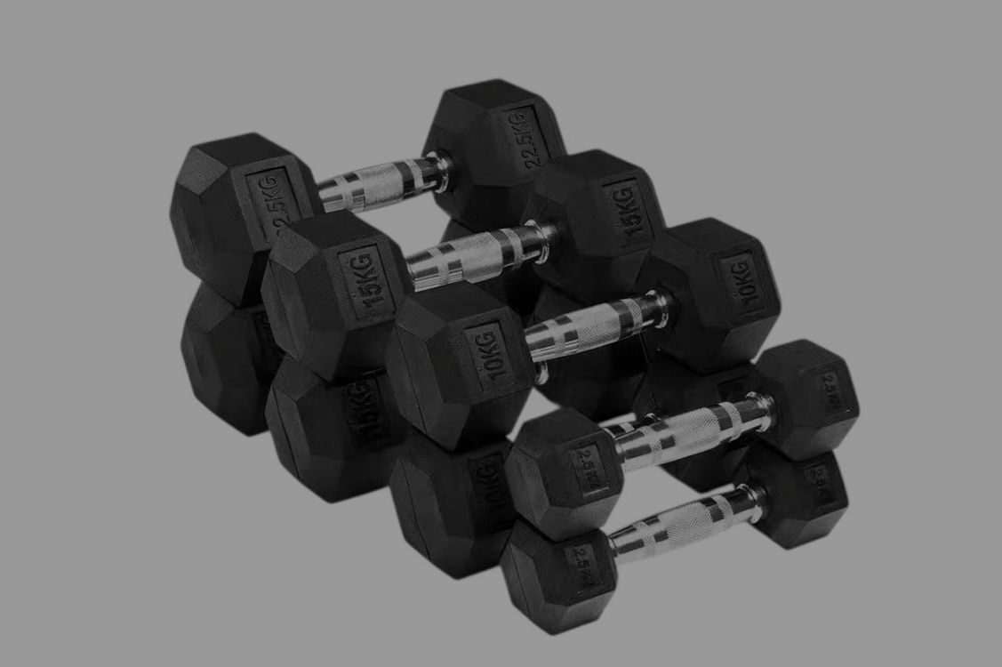 “Strength in Style – AFRI101 Premium Rubber Hex Dumbbells (Pair)”