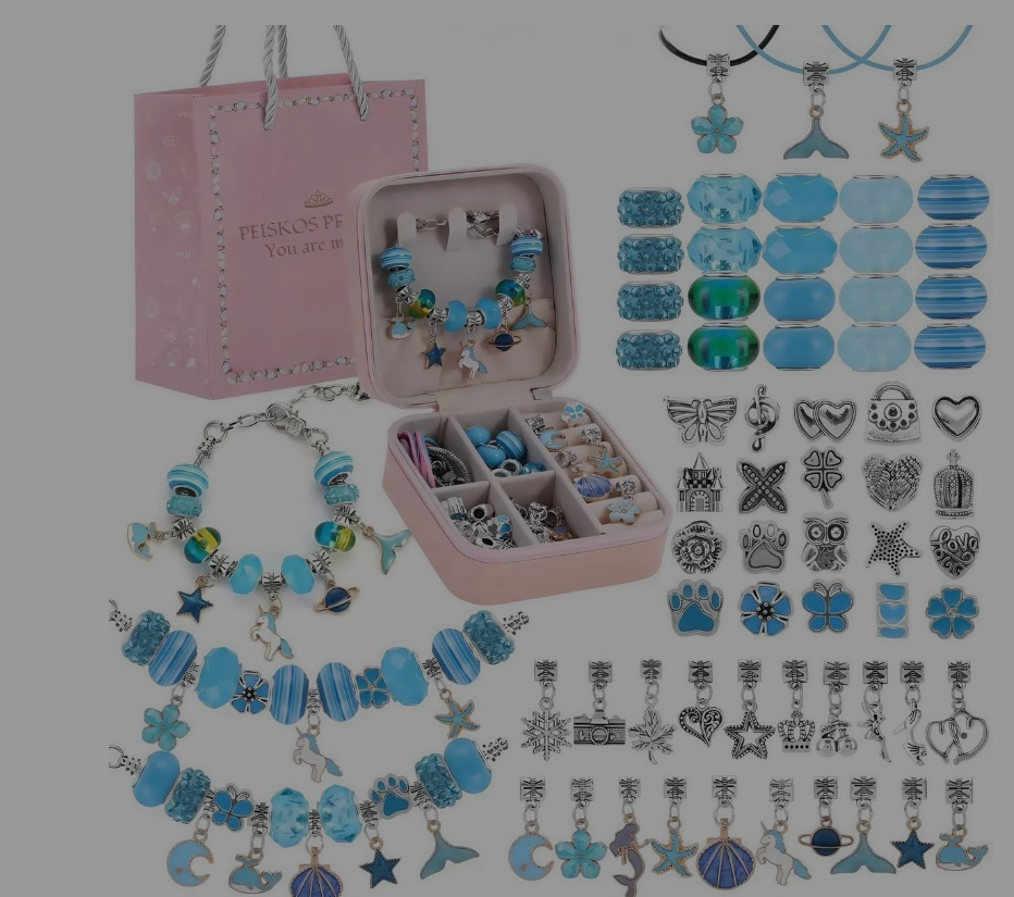 💎 “Sparkle & Create – 68‑Piece DIY Charm Bracelet Kit”