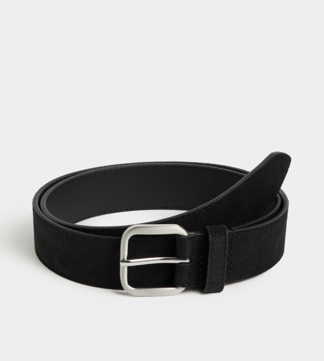 Black Suede Belt for Men