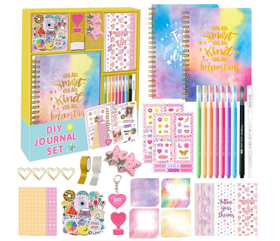 Girls DIY Diary Set – 98-Piece Stationery & Creative Toy for Ages 8–13