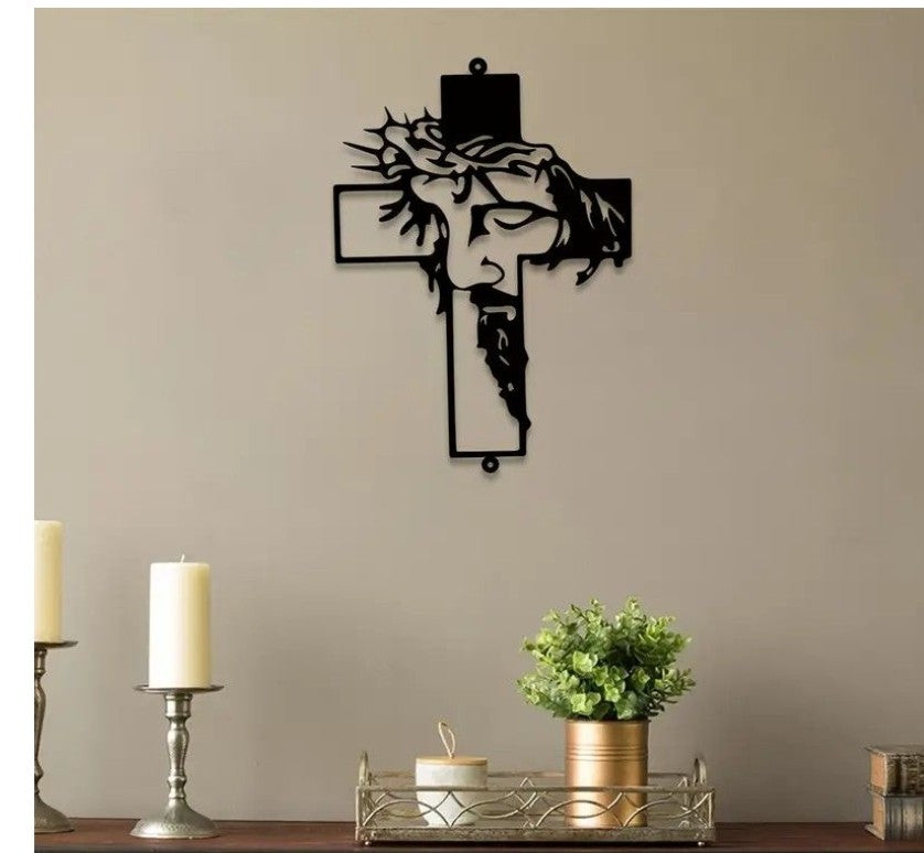 Wall Cross Metal Art Decor – Religious Jesus Cross Wall Hanging