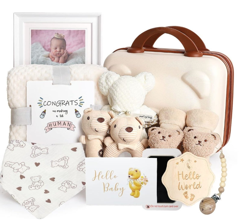 12-Piece Newborn Baby Gift Set – Bear-Themed Essentials for Girls & Boys