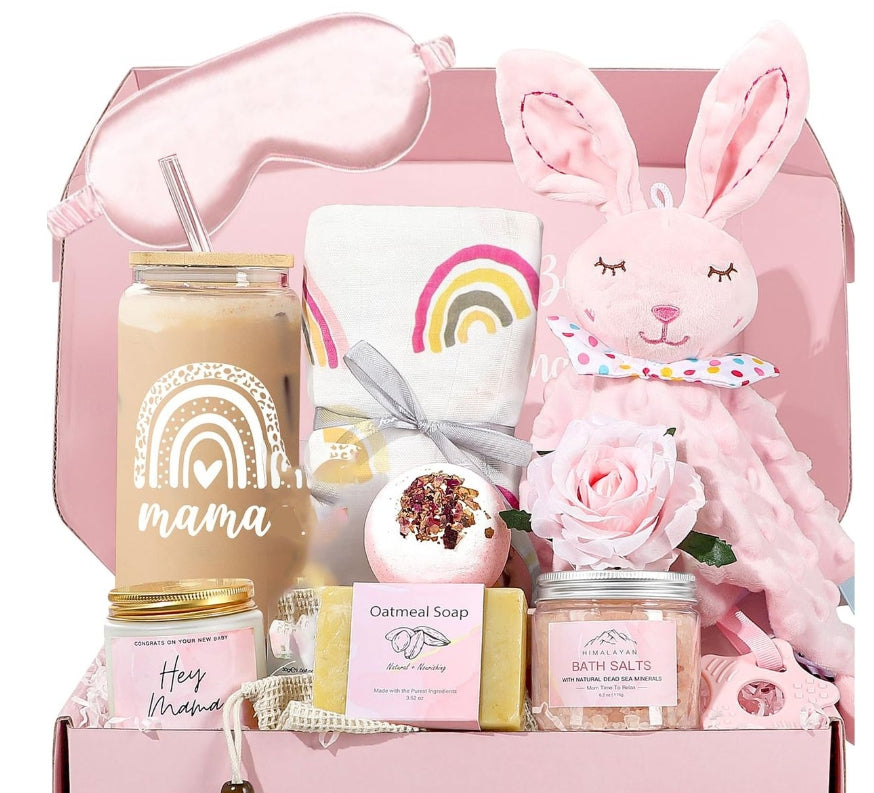 New Mom & Baby Girl Gift Set – Pregnancy, Baby Shower & Birthday Spa Kit