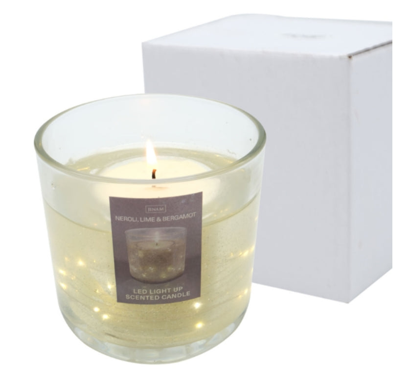 Romantic Aromatherapy Candle with LED Glow – Real Scented Candle