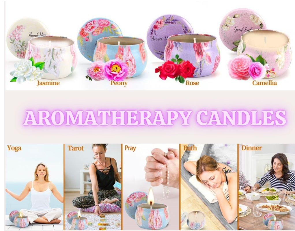 4-Pack Scented Soy Wax Candles – Home Fragrance & Decorative Set