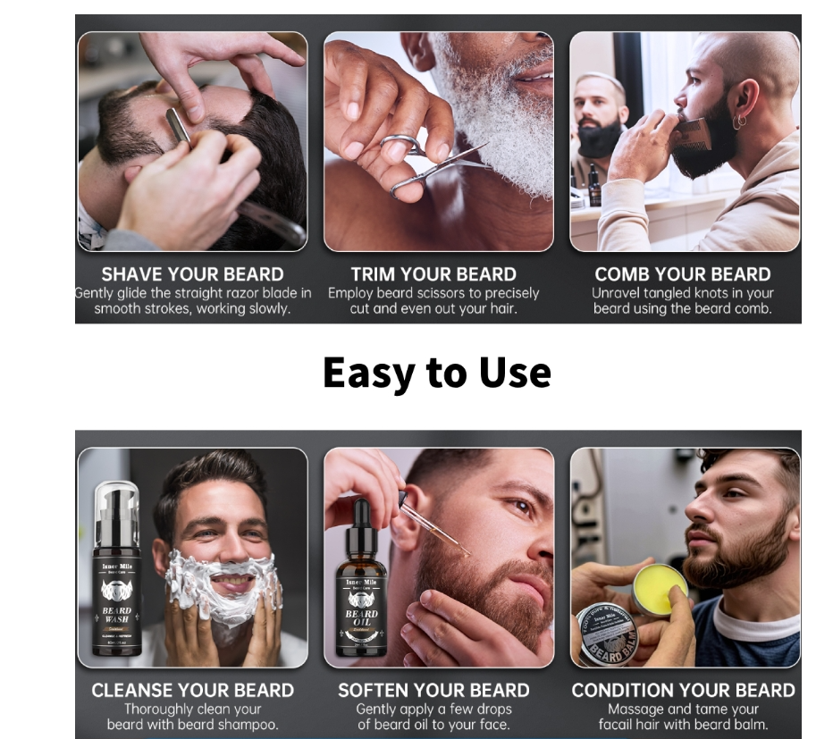 Beard Kit for Men Grooming & Trimming Tool Complete Set