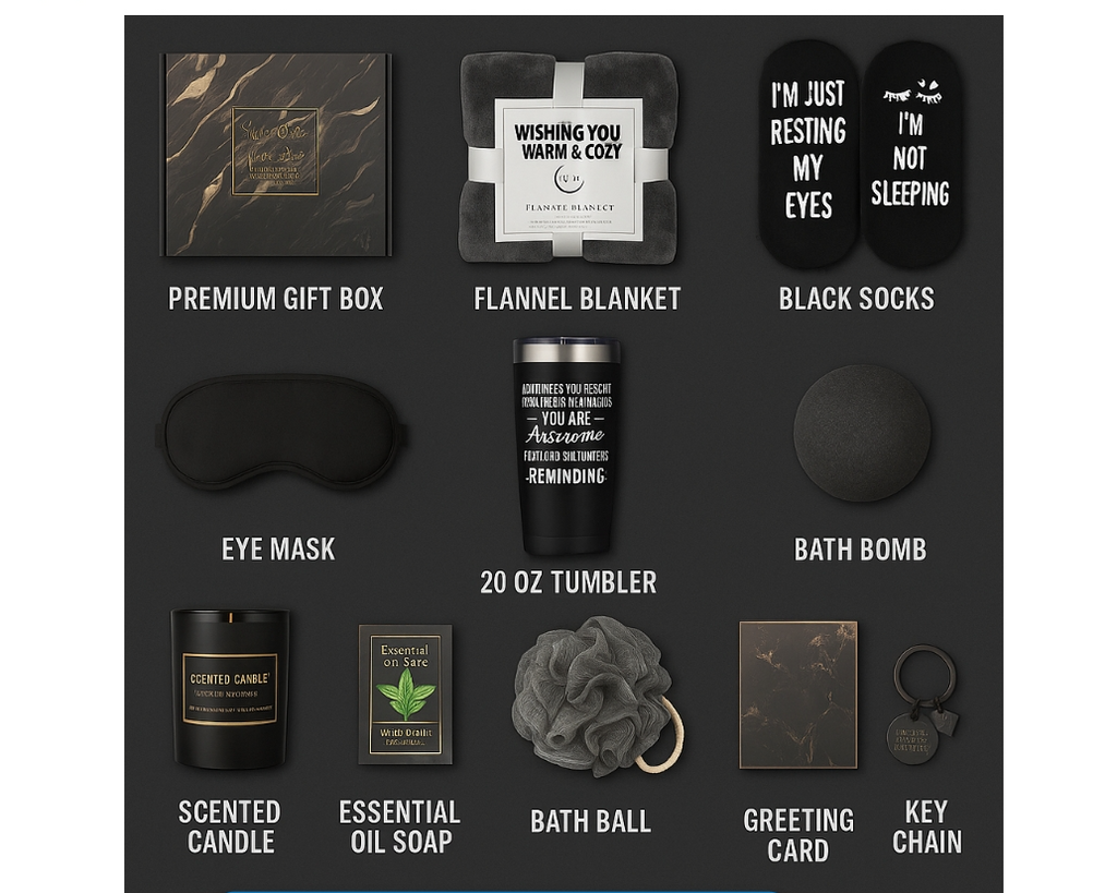 Black Relaxing Spa Gift Set For Men