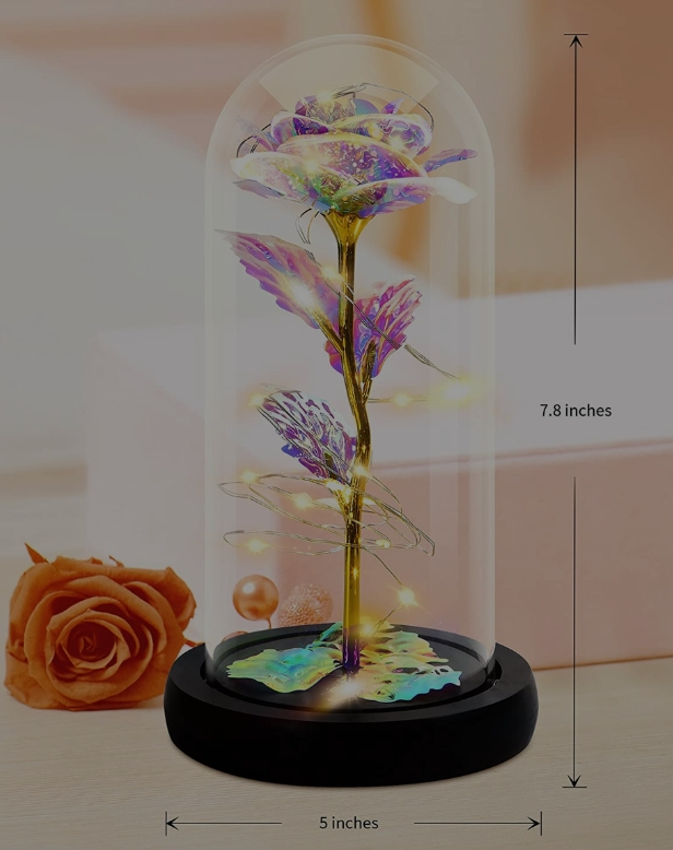 Eternal Glow Rose in Glass Dome – The Gift of Forever Love