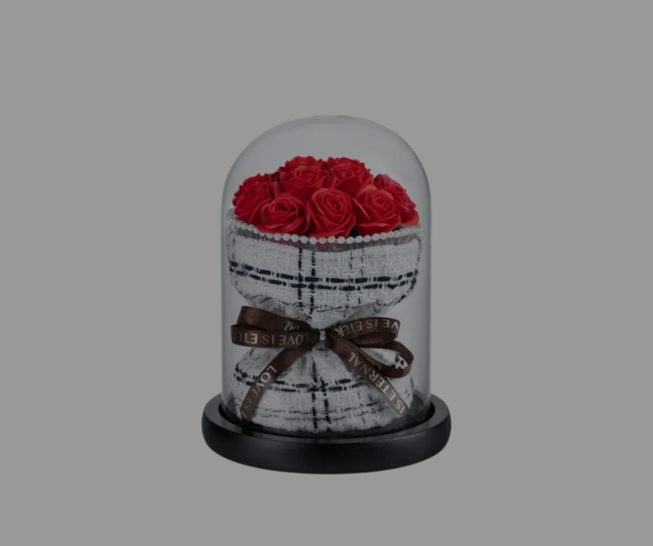 Artificial Flower in Glass Dome