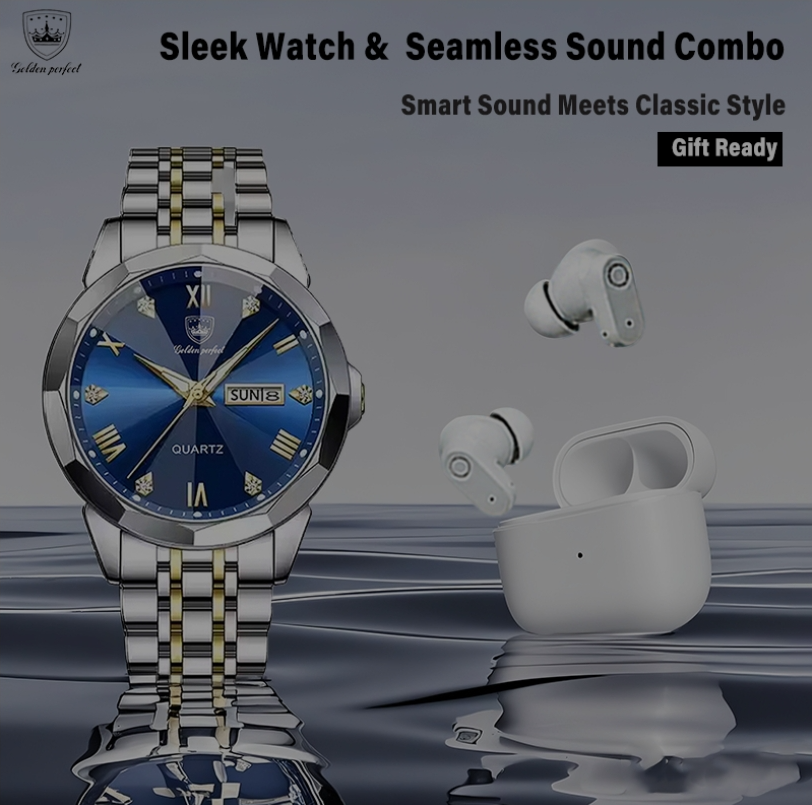 Men’s Watch & Earphones Set